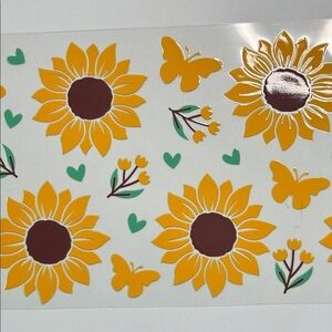 Sunflower Butterfly Cup Decal (96)